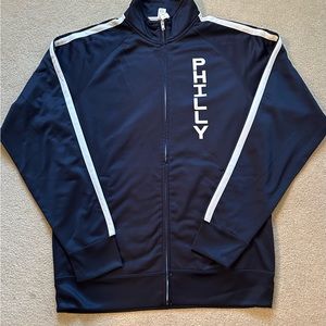 Men’s XL Philly front zip, polyester track jacket